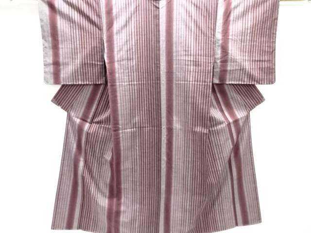 JAPANESE KIMONO / UNUSED TSUMUGI / WOVEN STRIPES